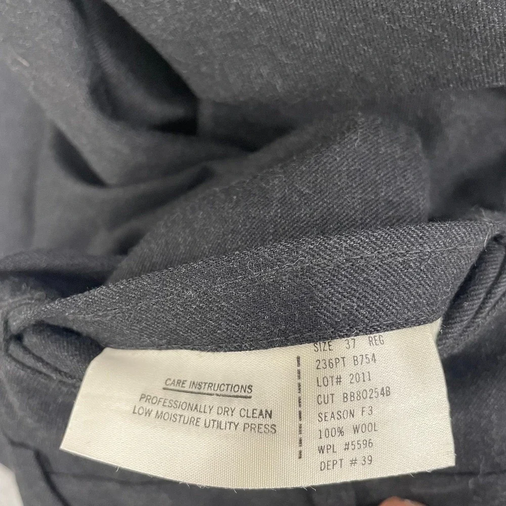 Vintage Brooks Brothers Makers Pants 37x28 Charcoal Pleated Pure Wool Trousers‎
